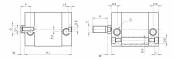 Cilindru compact UNITOP simpla actiune magnetic, tija filet exterior - arc frontal