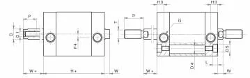 Cilindru compact UNITOP dubla actiune magnetic cu tija bilaterala, tija filet interior