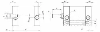Cilindru compact UNITOP dubla actiune magnetic, tija filet exterior