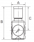 Regulator presiune cu furnizare de presiune constanta, manometru compact, seria Future Mini