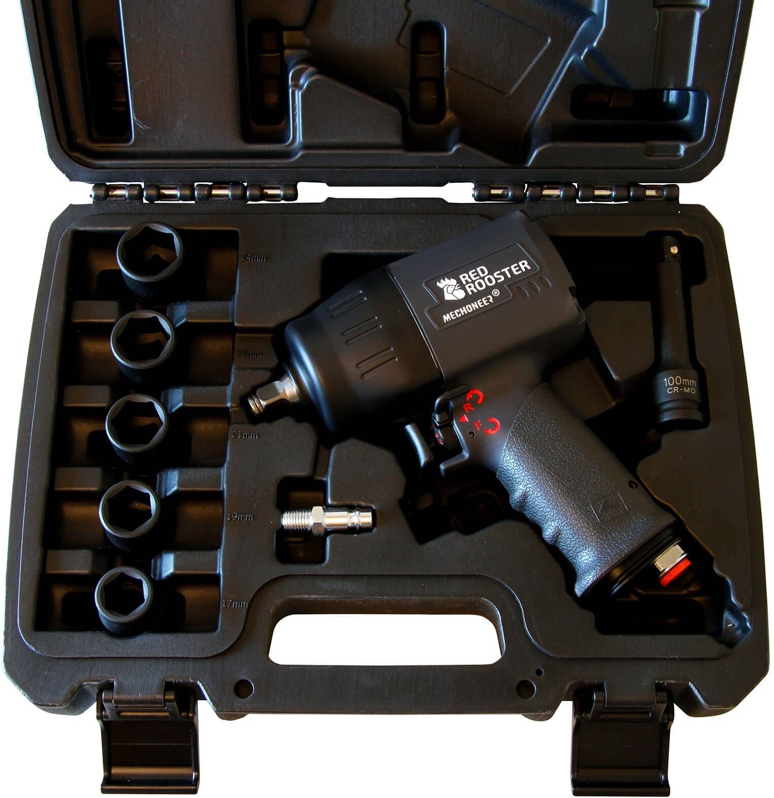 Set pistol pneumatic de insurubat cu impact, patrat 1/2&QUOT;, cuplu 1000 Nm, 7500 rot/min