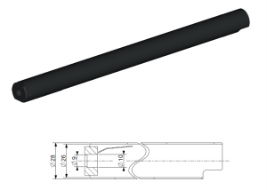 Tub blocare pentru tija de 10 mm, cursa 250 mm, otel