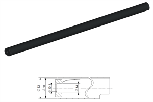 Tub blocare pentru tija de 14 mm, cursa 600 mm, otel