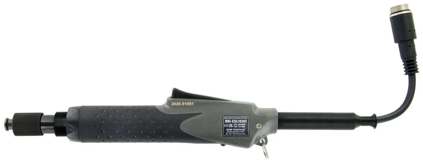Surubelnita electrica cu motor fara perii, cuplu 0,03-0,17 Nm, 270-200 rot/min, actionare cu maner