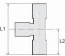 Cupla L-T push-in cu filet conic exterior etansat cu PTFE, seria standard