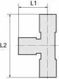Cupla L-T push-in, rotativa, filet cilindric exterior cu O-Ring, seria Inox