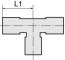 Cupla T push-in 4 mm - 4 mm, seria Mini