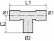 Cupla T push-in reductie, seria POM, 22 mm - 15 mm