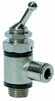 Ventil cu parghie 3/2 cu filet exterior si cupla push-in