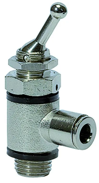 Ventil cu parghie 3/2 cu filet exterior si cupla push-in