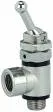 Ventil cu parghie 3/2 cu filet exterior - filet interior si cupla push-on