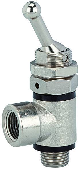 Ventil cu parghie 3/2 cu filet exterior - filet interior si cupla push-on