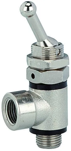 Ventil cu parghie 3/2 cu filet exterior - filet interior si cupla push-on