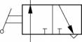 Ventil cu parghie 3/2 cu filet exterior si cupla push-in